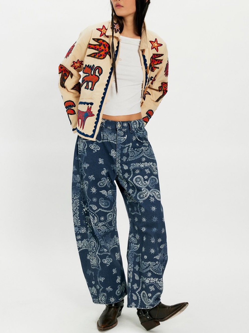 Free People We The Free Good Luck Barrel Jeans - Picture 3 of 16